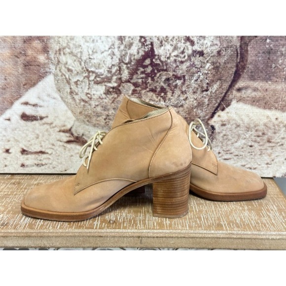 VTG Aldora Chukka Boot Suede Leather Heeled Spain 8.5 B Square Toe - Picture 5 of 8